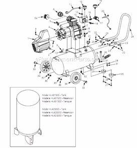 Page A Diagram and Parts List for HX410194 2007 Campbell Hausfeld Compressor